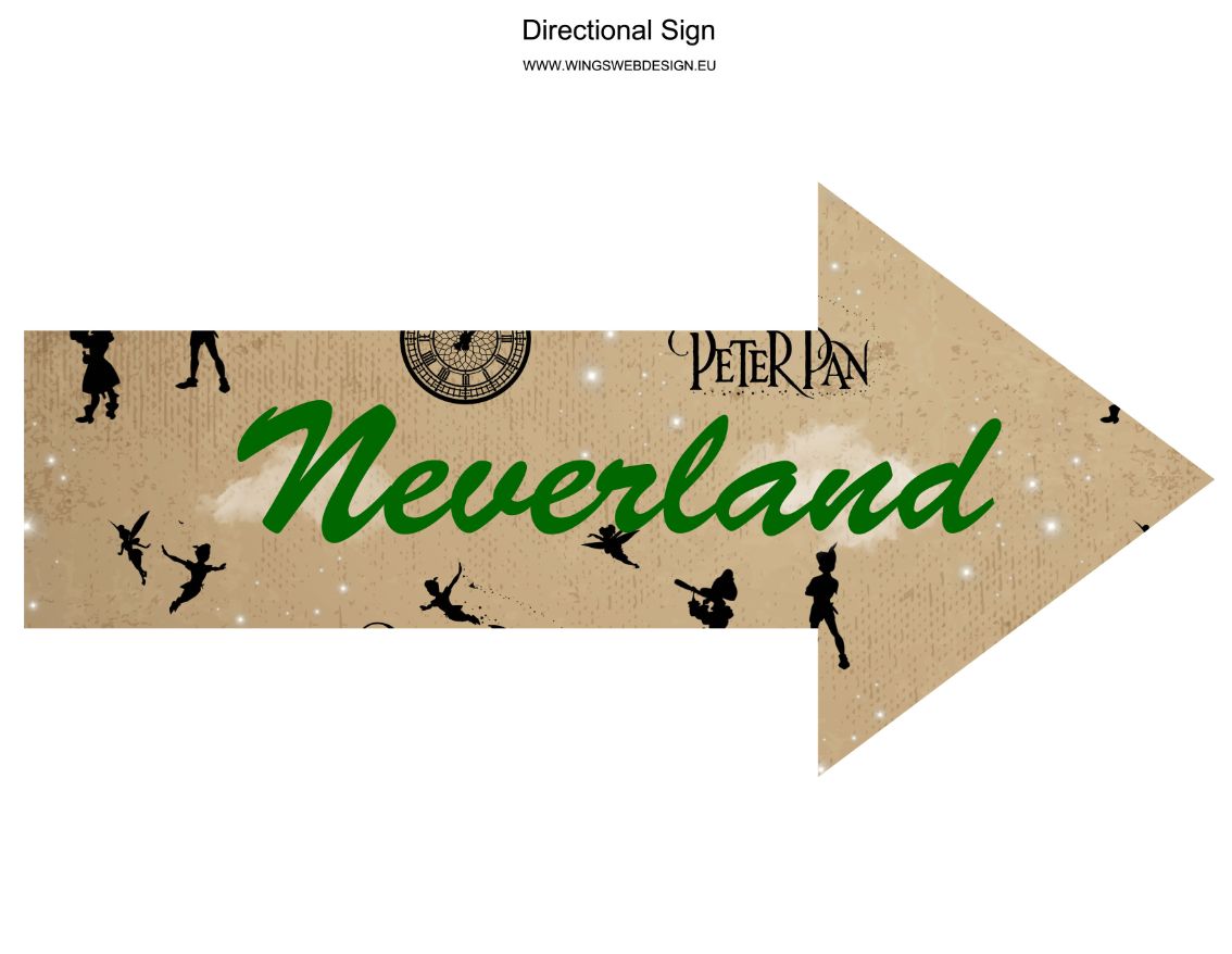 Neverland and Peter Pan directional Sign