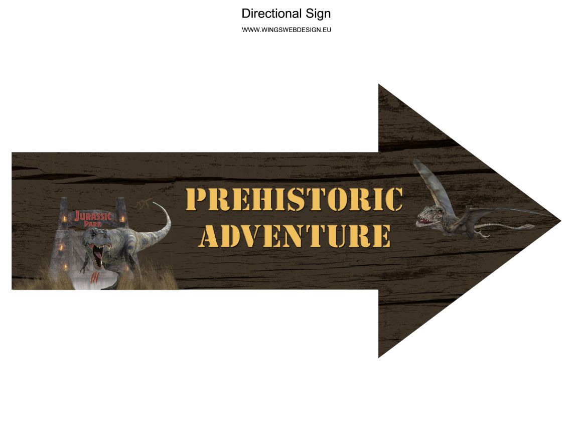 Prehistoric Adventure Directional Sign