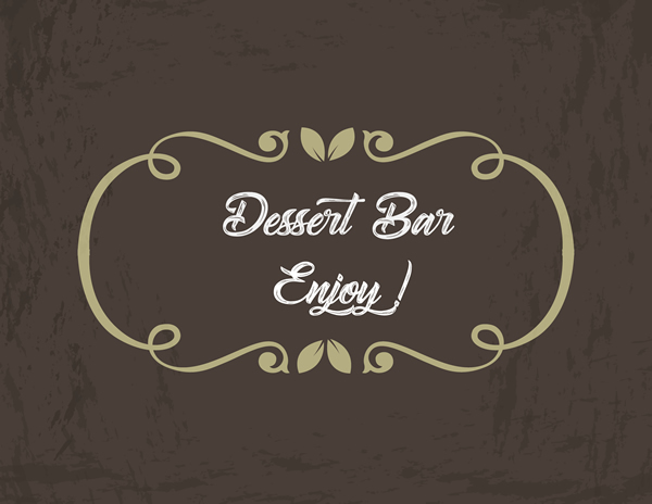 Dessert Bar, enjoy. Brown Sign printable, Dessert Bar Sign, Wedding Dessert Bar Printable, Wedding Dessert Sign, Candy Bar Wedding Sign, Reception Sign || 8x10 inches (HD pdf)