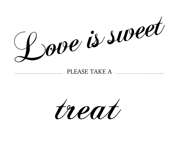 Love is Sweet Sign, Love is Sweet Printable, Dessert Table Sign, Please Take a Treat, Wedding Signs || 8x10 inches (HD pdf)