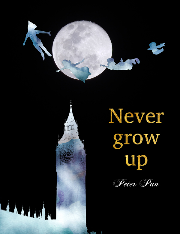 Never Grow Up. Peter Pan Quote art printable, Disney, Poster, Watercolor Painting, Wall Art Print, Birthday Gift, Kids Decor, Nursery Decor, Baby Shower, Nursery, Gift, Wall Art, Home Decor || 8x10 inches (HD pdf)