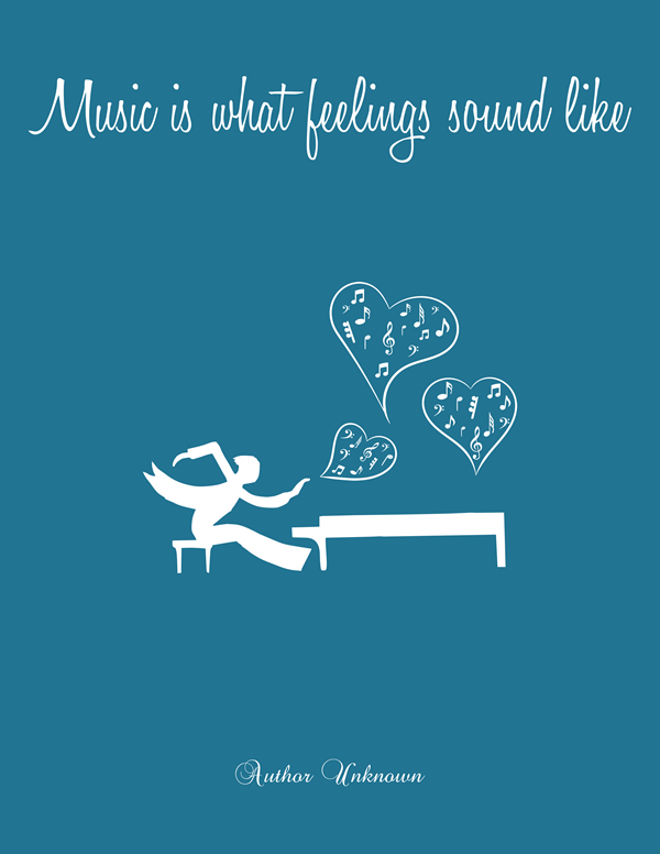 Music is what feelings sound like. Quote for music lovers with man plays piano - Piano Wall art quote - Classical Music Wall Art - Music Decor - Music Lover - Piano Art || 8x10 inches (HD pdf)