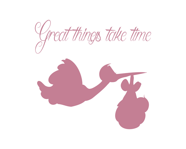 Great things take time. It is a perfect way to announce your pregnancy! Watercolour Inspirational quote, special delivery stork, baby girl feet, baby girl Shower Guestbook, Guest book for Baby girl, Wall art for Baby girl Shower, Pregnancy Announcement  || 8x10 inches (HD pdf)