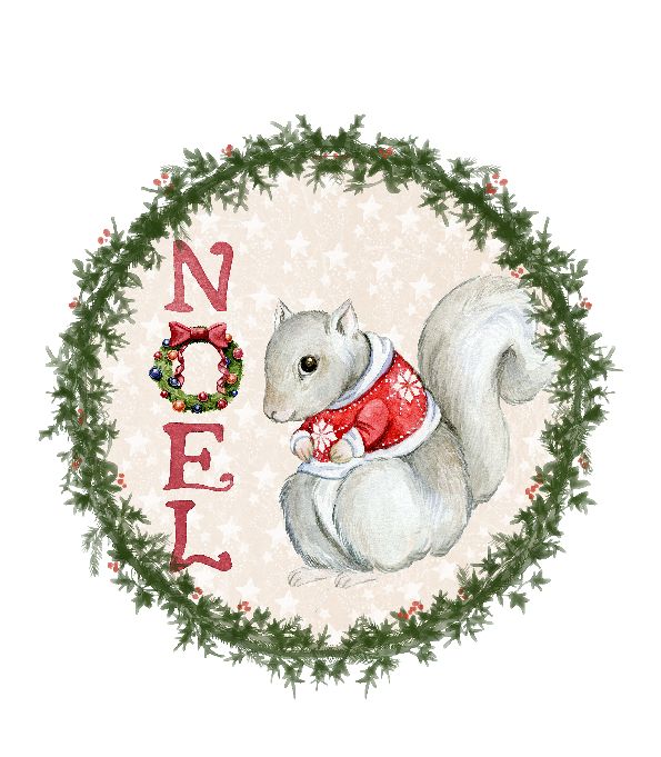 Printable Christmas Squirrel wall art - Squirrel Christmas wall art - Funny Squirrel wall art - Christmas Animal wall art || 8x10 inches (HD pdf)