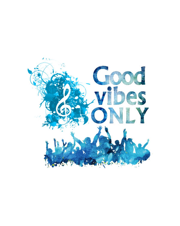 Good vibes only. Wall Print, Poster, Typography, Quote printable, Monochrome, Blue Colour || 8x10 inches (HD pdf)