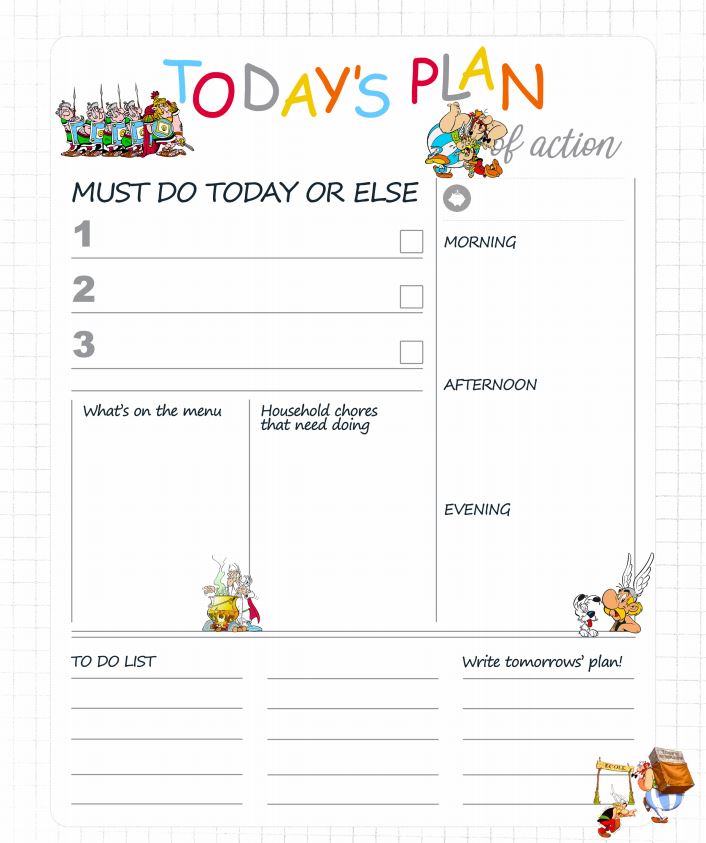 Kids Asterix Daily Planner
