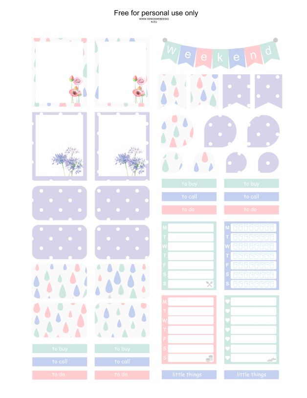 Printable Pastel Planner Stickers Eric Condren, A4 and US Letter Planner, Instant Download