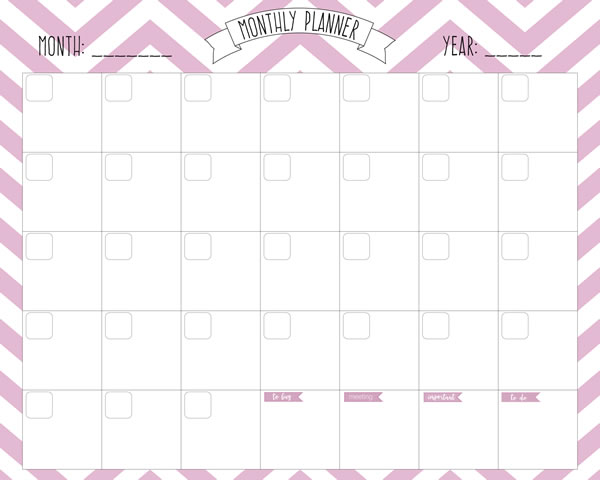 Geometric Monthly Planner for girl