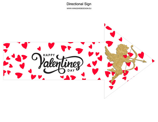 Happy Saint Valentine'S Day Printable Directional Sign || 8x10 inches (HD jpg)