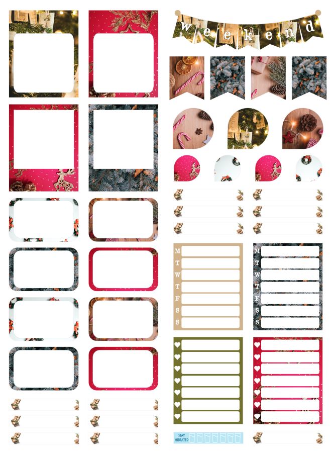 Printable Xmas Planner Stickers Eric Condren, A4 and US Letter Planner, Instant Download