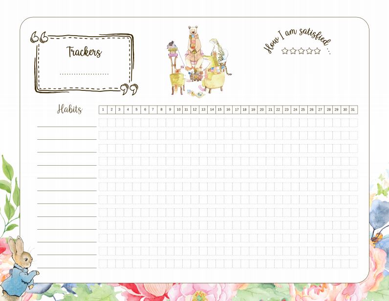 Printable Easter Habits Tracker Happy Planner Cover