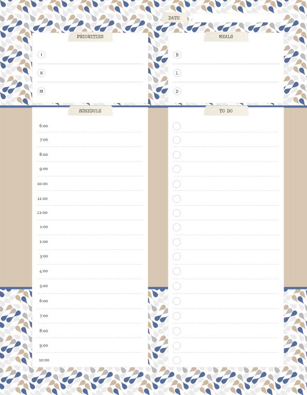 Printable Daily Planner Work, A4 and US Letter Planner, Insert Printable Planner, Instant Download