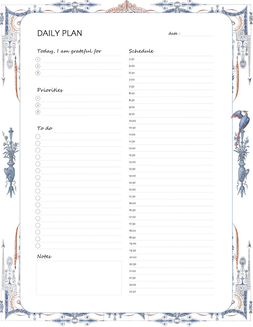 Printable Medieval Daily Planner Work, A4 and US Letter Planner, Insert Printable Planner, Instant Download