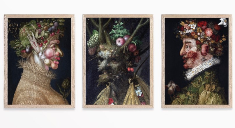 printable Giuseppe Arcimboldo - Four Seasons in One Head, Spring and Summer - 8x10 inches, 300 dpi