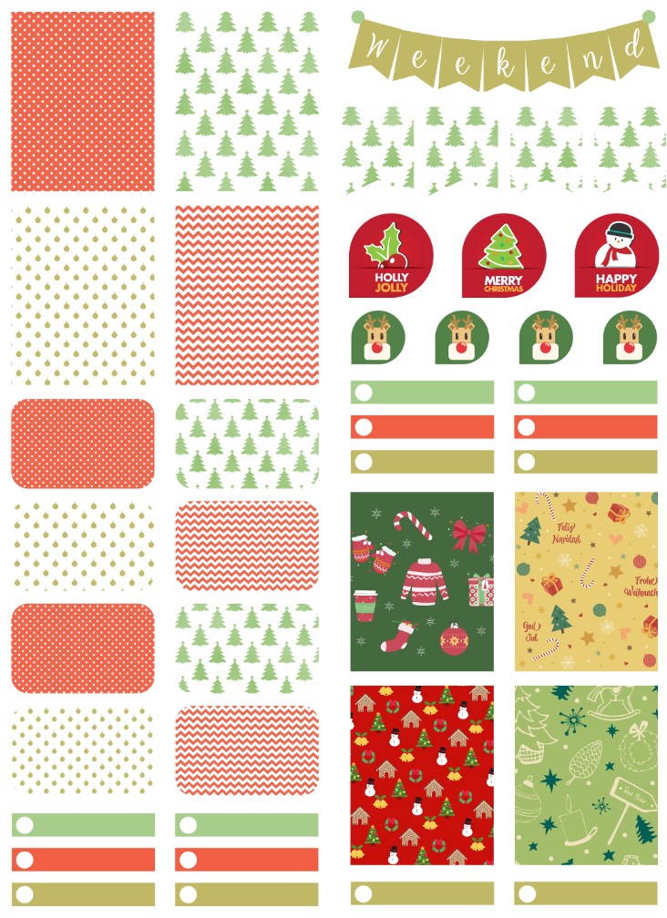 Printable Xmas Planner Stickers Eric Condren, A4 and US Letter Planner, Instant Download