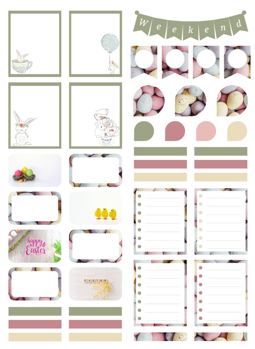 Printable Easter Planner Stickers Eric Condren, A4 and US Letter Planner, Instant Download