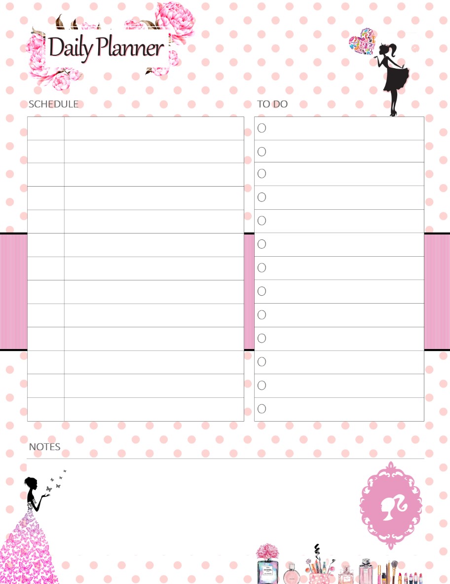 Printable Barbie Daily Planner Work, A4 and US Letter Planner, Insert Printable Planner, Instant Download