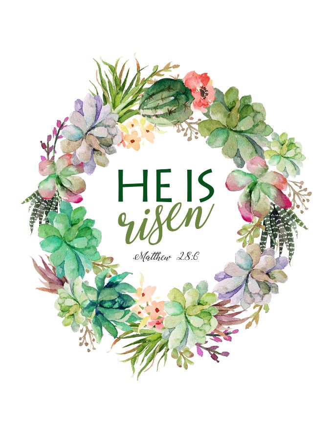 printable He Is Risen Easter Easter Wall Art