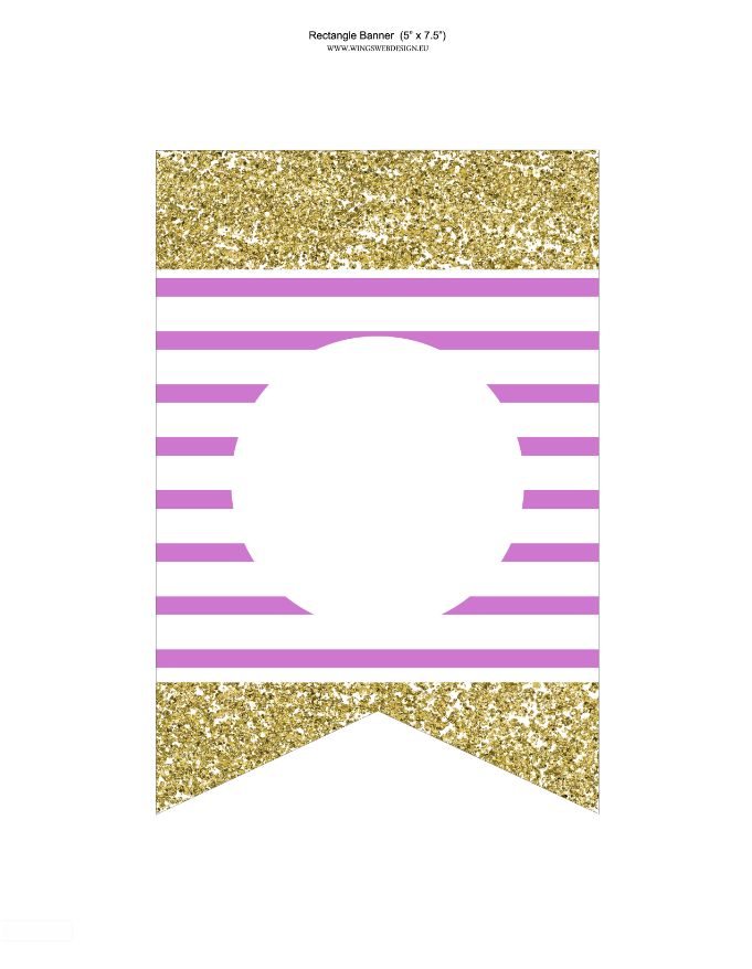 Printable Gold and Blush Pink Pennant, Girl Baby Shower Party Banner Decor