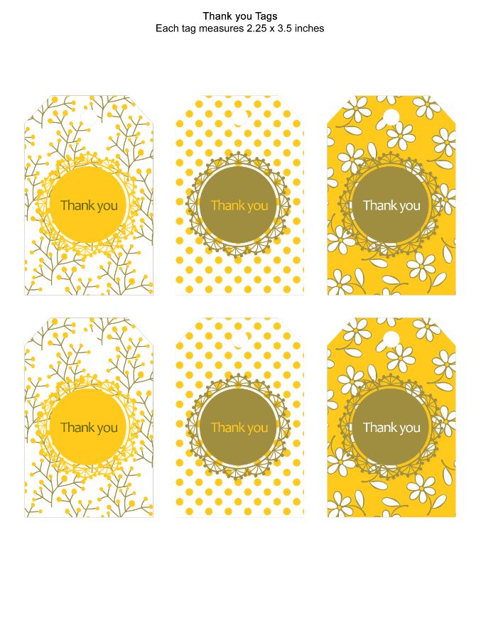 Chamomile Thank you tags