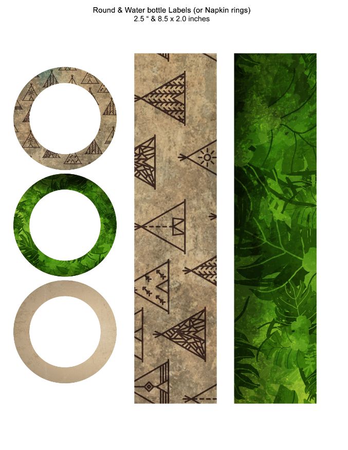 Neverland and Peter Pan Round and Water bottle Labels or Napkin rings