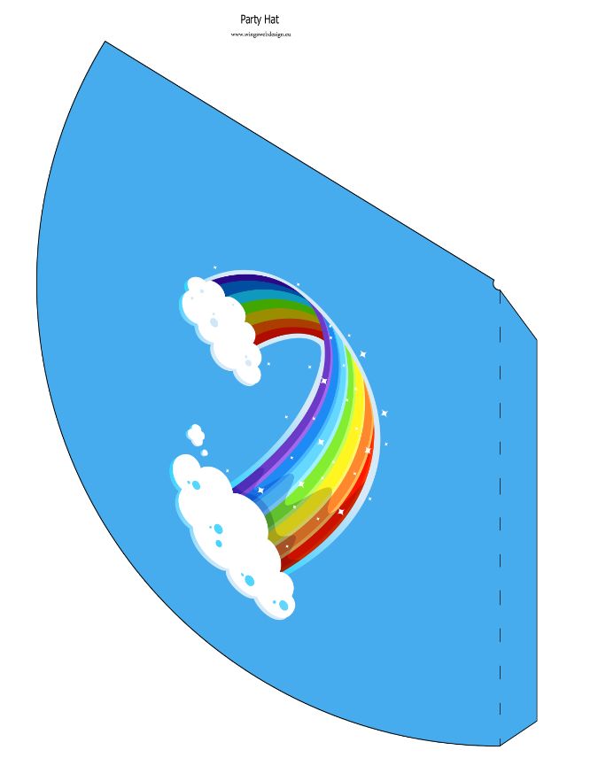 Blue Rainbow Party Hat