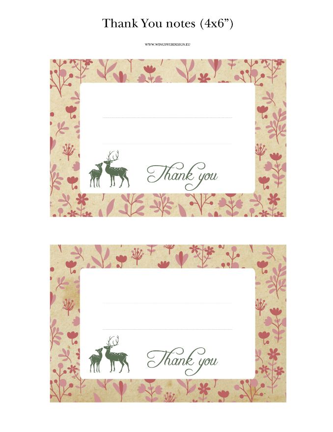 Little Deer Thank You Notes