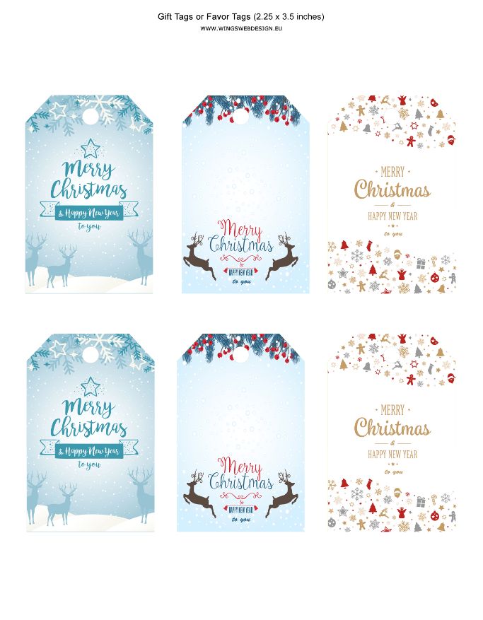 Christmas/Xmas Favor tags