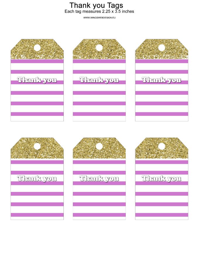 Gold and Blush Pink Thank You Tags