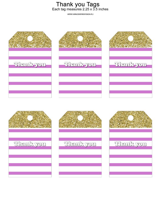Gold and Blush Pink Thank You Tags