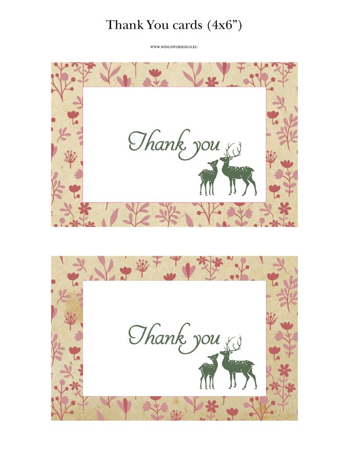 Little Deer Thank You Cards