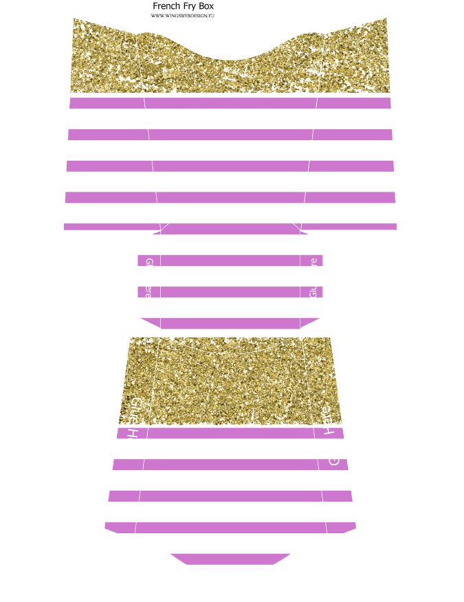 Gold and Blush Pink French Fry Box