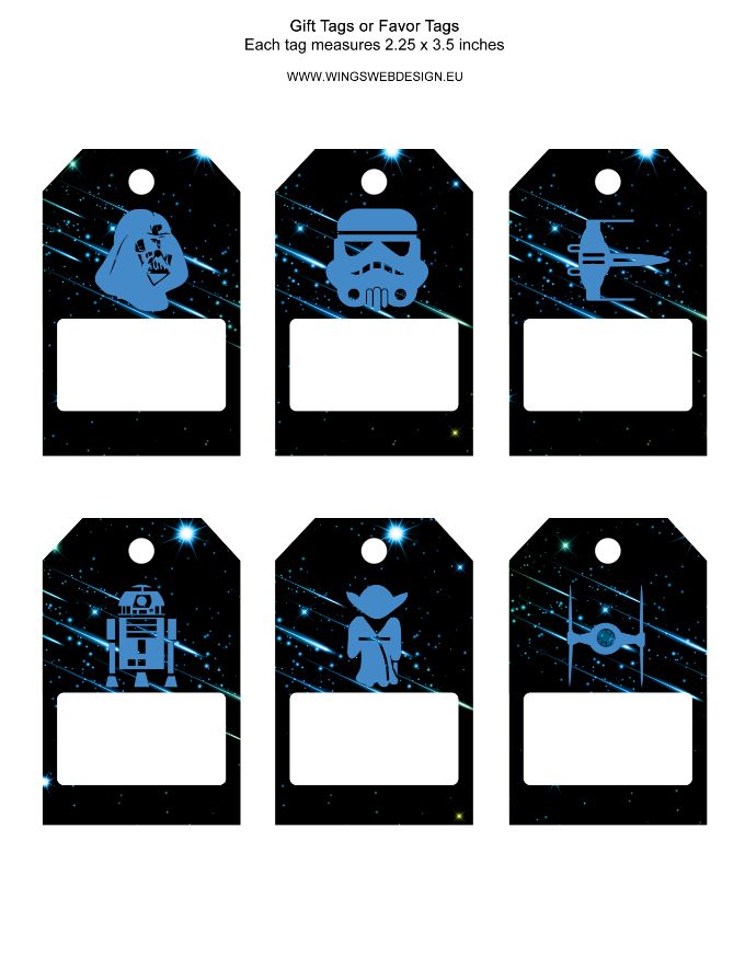 Star Wars favor tags