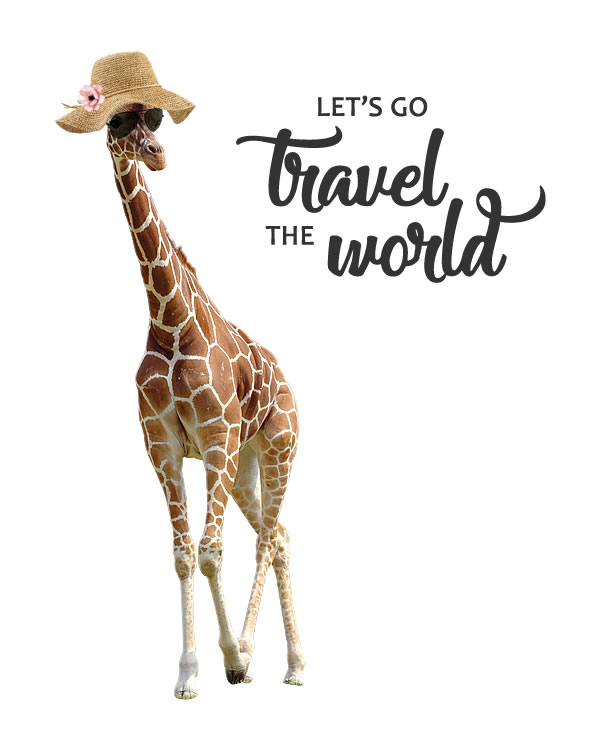 Let's Go Travel the World. Travel Poster in Watercolor Technique for all your projects and ideas. Travel Print, Quote, Travel Wall Art || 8x10 inches (HD pdf)