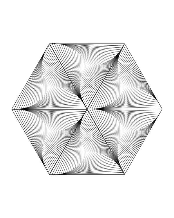 Hexagonal Triangle 3D, Wall Decoration, Geometric 3D art for living room, Hexagonal shape wall art printable, print room decor || 8x10 inches (HD pdf)