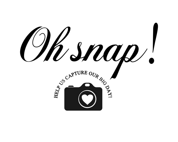 Oh Snap Printable Wedding Hashtag Party Sign, Rustic Modern Social Media Reception Decor Signage || 8x10 inches (HD pdf)