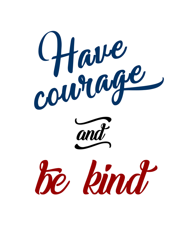 Have courage and be kind. Printable Wall Art, Home Sign Quote, Housewarming Gift, Home Decor, Farmhouse sign, Quote sign, Wall art decor, Blue Black Red Typography, Cinderella Quote || 8x10 inches (HD pdf)
