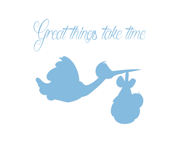 Great things take time. It is a perfect way to announce your pregnancy! Watercolour Inspirational quote, special delivery stork, baby boy feet, baby boy Shower Guestbook, Guest book for Baby boy, Wall art for Baby boy Shower, Pregnancy Announcement  || 8x10 inches (HD pdf)