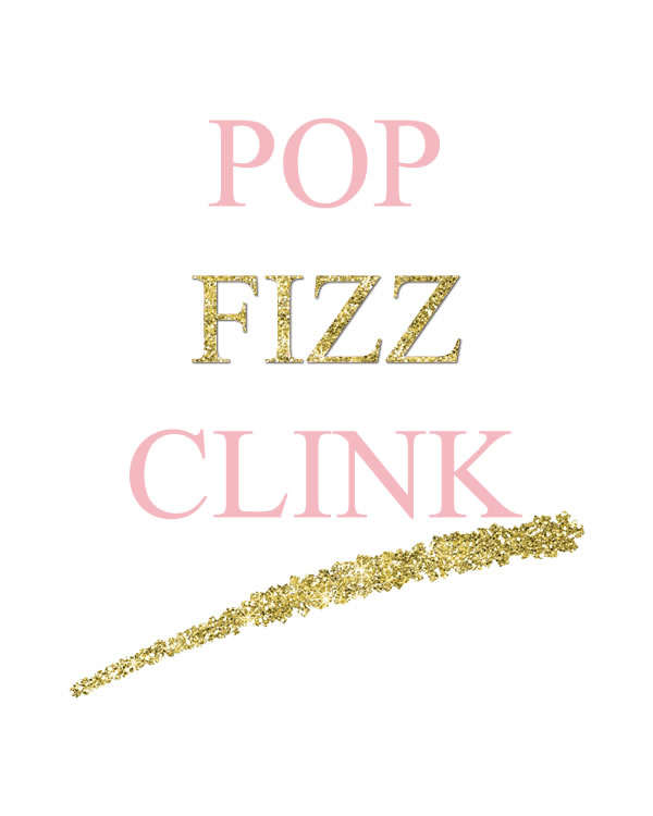 Pop Fizz Clink. Gold Chic Wedding Sign Printables. Toast your bride with this cute gold sign. Perfect for any bridal shower, bachelorette, birthday party or New Year's Eve celebration!  Gold Champagne Party Sign Printable || 8x10 inches (HD pdf)