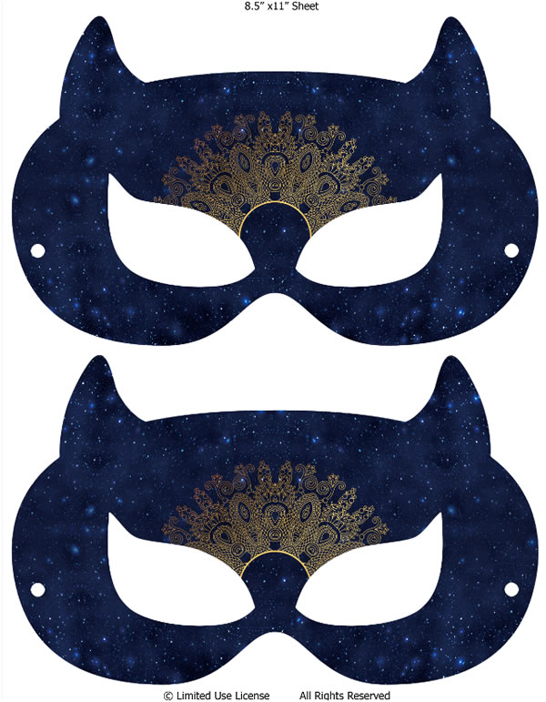 Unique Carnival Printable Masks, masquerade, party, birthday, Diy paper, kids, Carnival, Brazil, shimmer, glitter, Venetian, props || 8x10 inches (HD pdf)