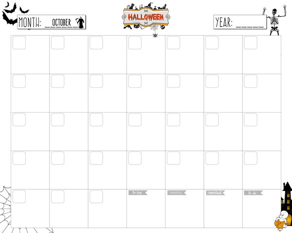 Halloween Monthly Planner