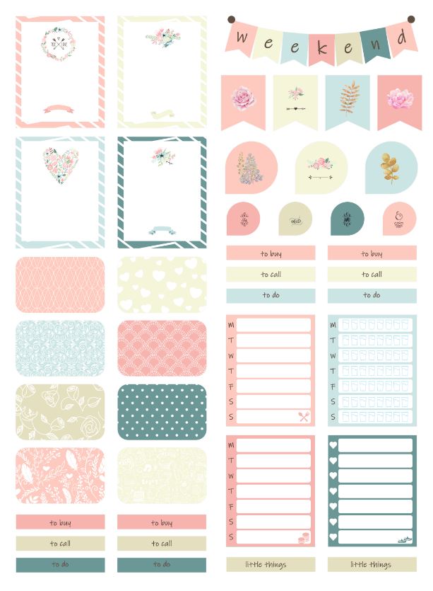 Printable Fashion Happy Planner Stickers Eric Condren, A4 and US Letter Planner, Instant Download