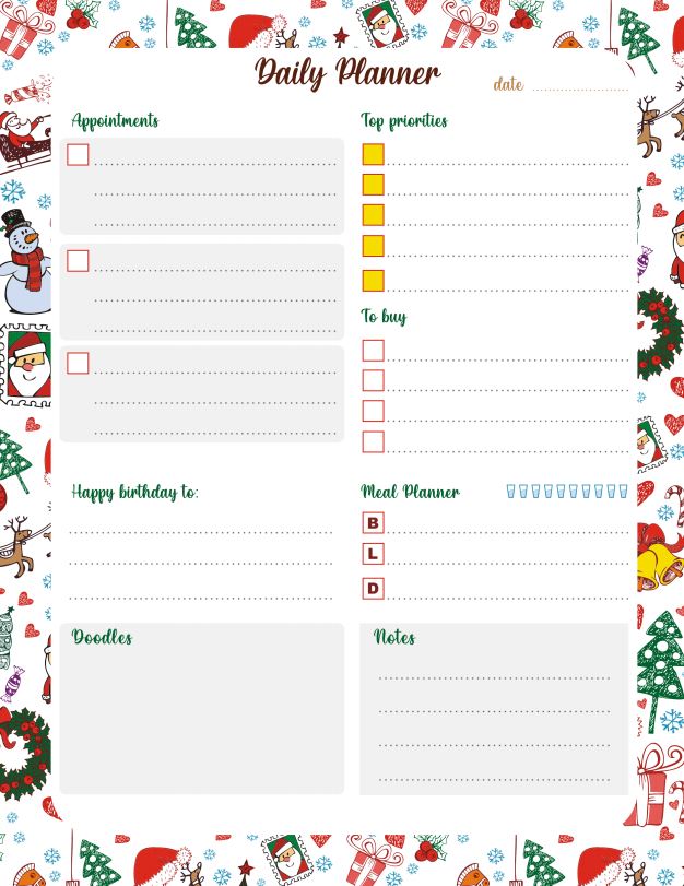 Xmas Daily Planner