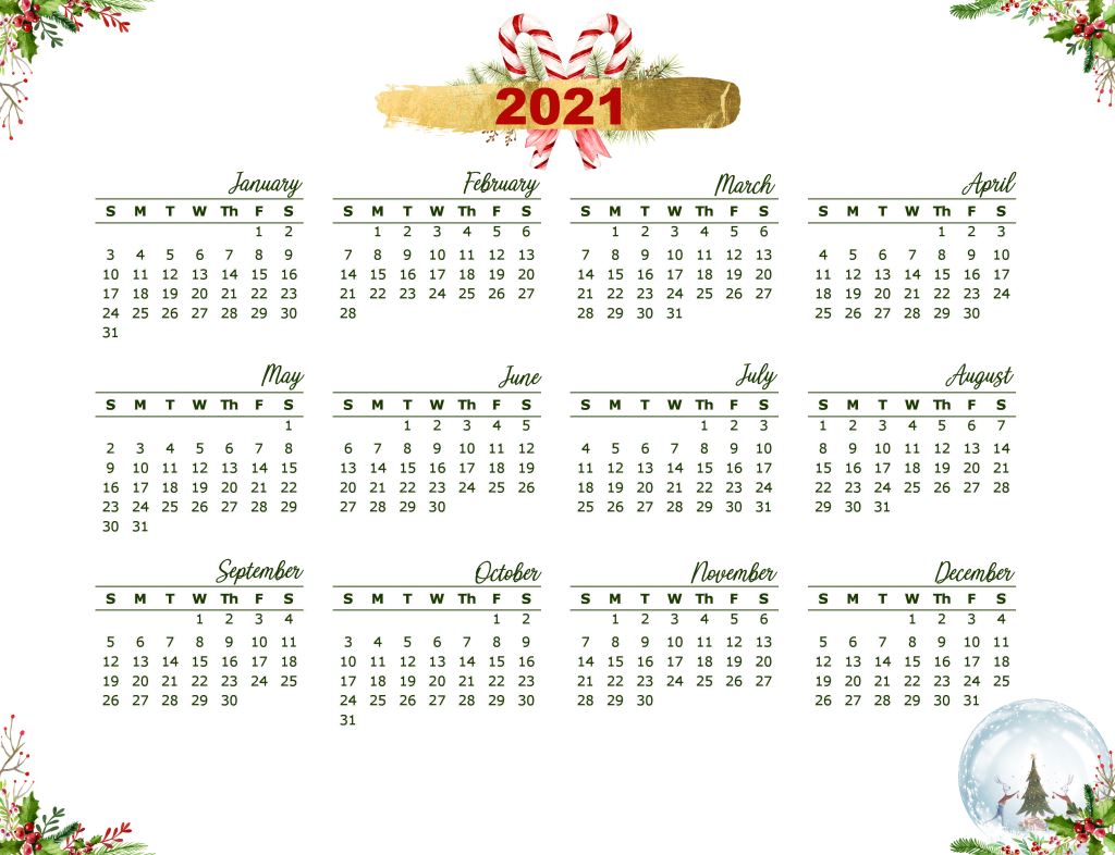 Printable Xmas Happy Planner Calendar 2021