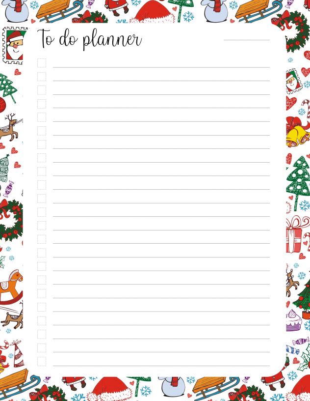 Printable Xmas Happy Planner To Do List