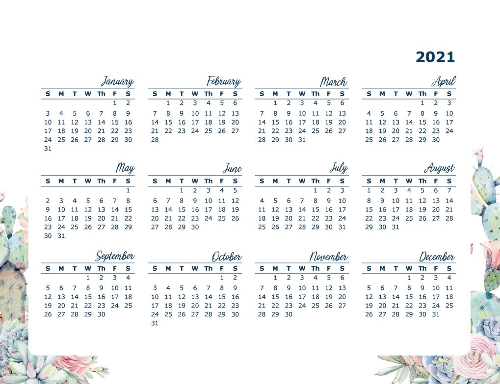 Printable Xmas Happy Planner Calendar 2021
