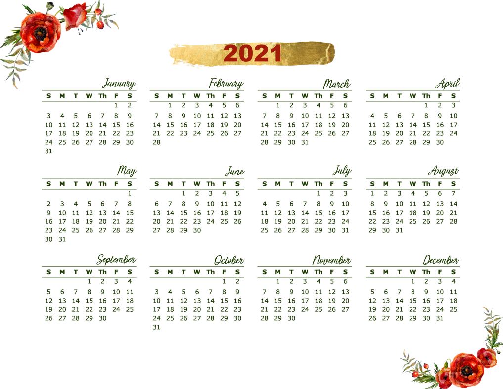 Printable Xmas Happy Planner Calendar 2021