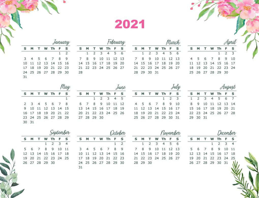 Printable Xmas Happy Planner Calendar 2021