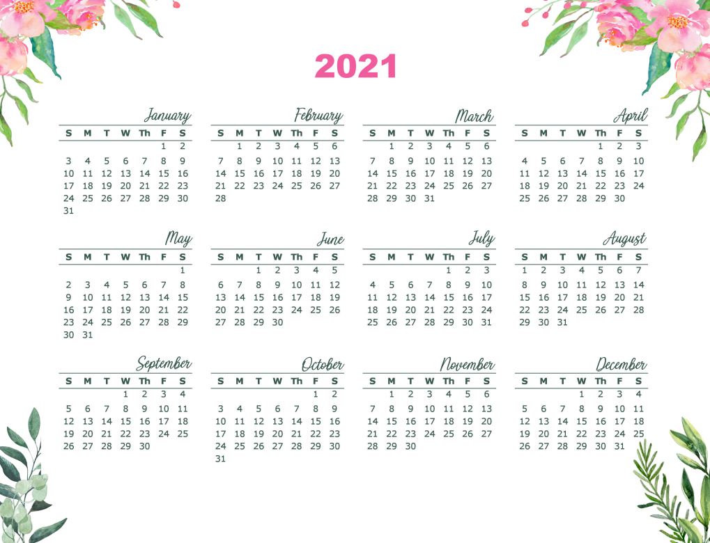 Printable Xmas Happy Planner Calendar 2021