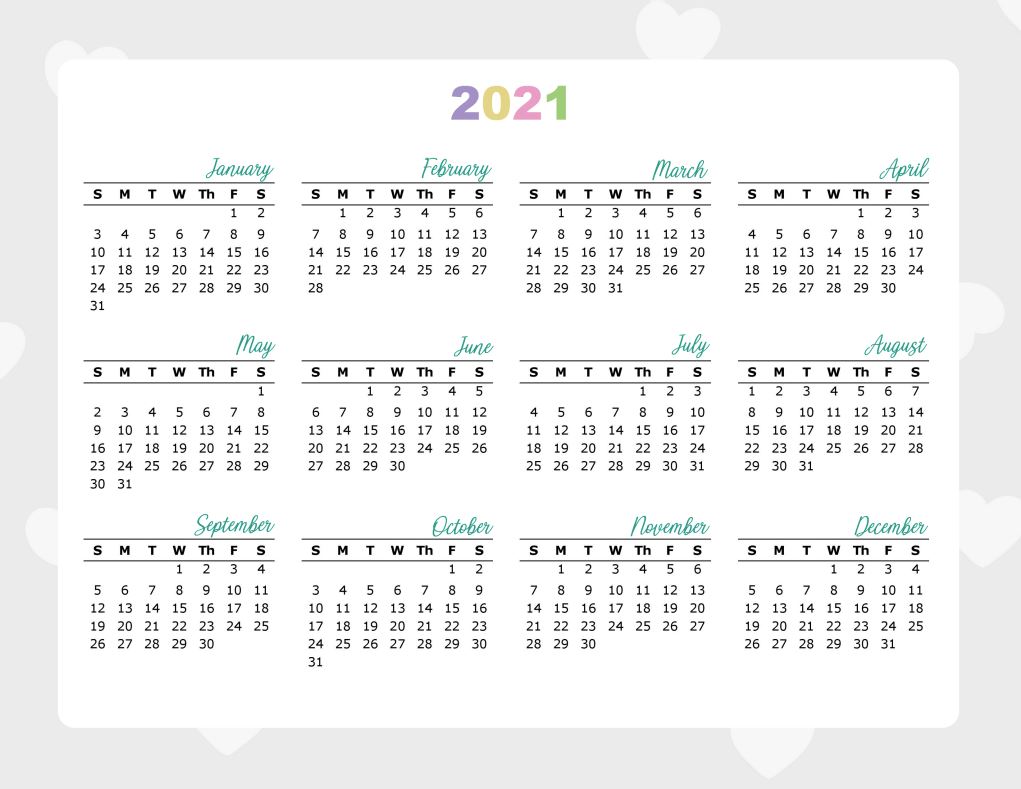 Printable Xmas Happy Planner Calendar 2021